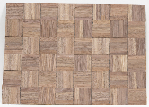 Dollhouse Miniature Wood Floor, 4-Parquet Dark 6 X 8